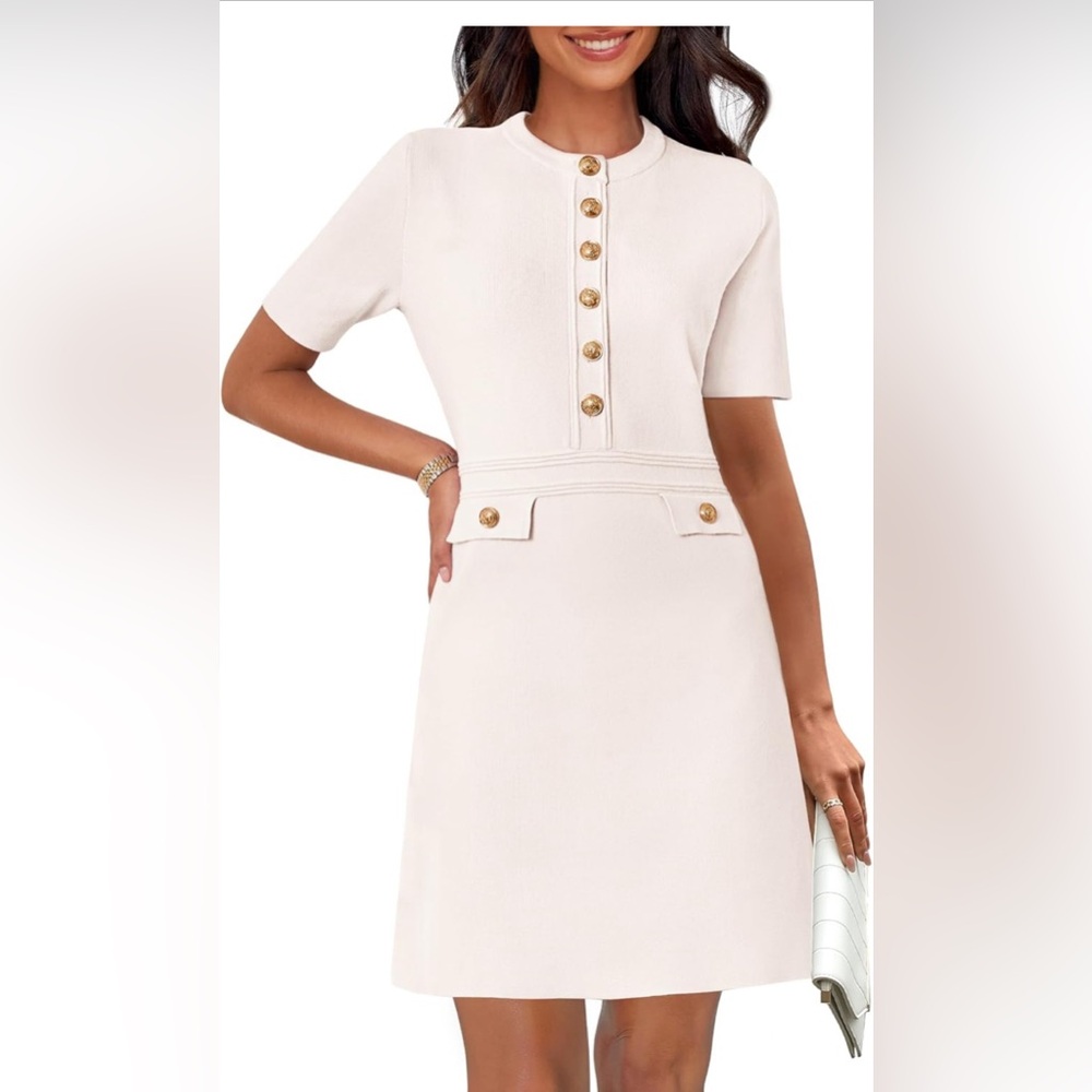 MEROKEETY Women's Knit Bodycon Dress Short Sleeve Elegant Formal Mini Dress